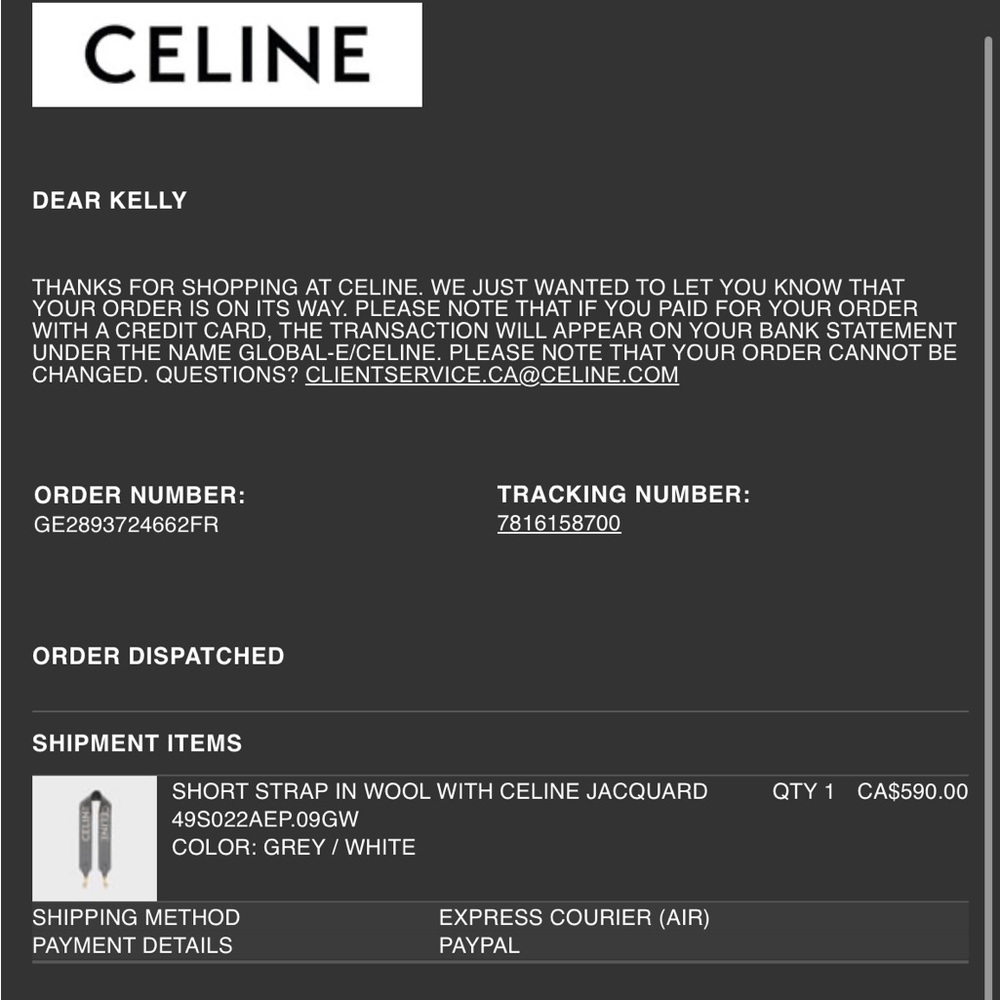 celine short wool strap jacquard - Picture 7 of 7